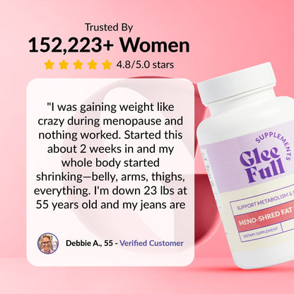 GLEEFULL SUPPS Meno Shred Fat Burner – Supports Metabolism & Helps Achieve Slimming Goals for Women